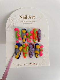 Colorful Elegant High-grade White Hand-worn Armor (Option: Long Almond-M)