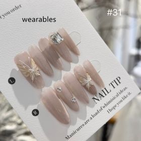 Handmade Long Ice-transparent Hand-painted Three-dimensional Butterfly (Option: Wearing Tools-L)